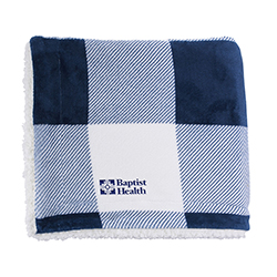 MICROFIBER PLAID SHERPA BLANKET - IN STOCK