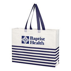 NON-WOVEN HORIZONTAL STRIPE TOTE